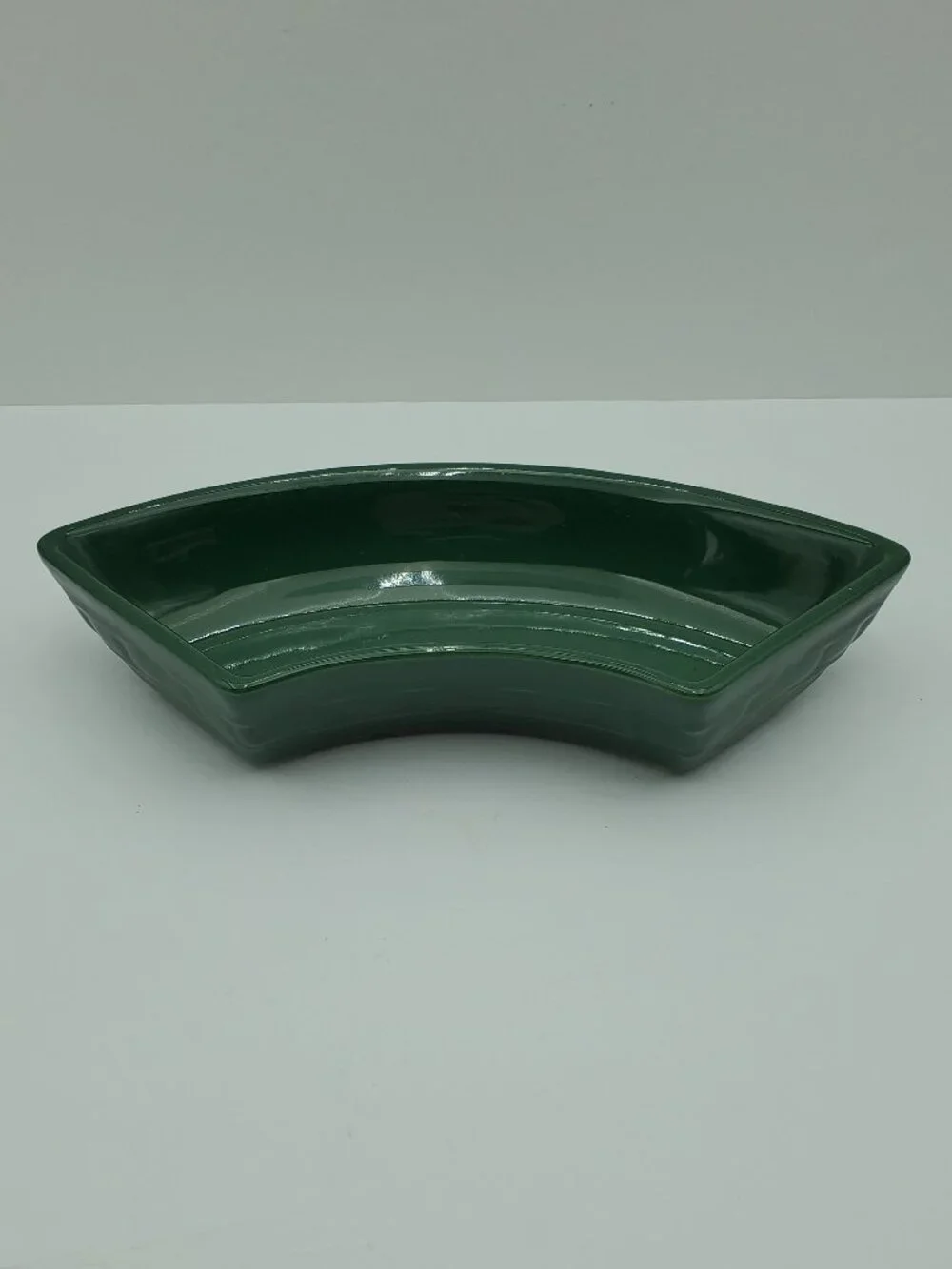 Longaberger Woven Traditions Ivy Green Crescent Bowl Relish Tray Appetizer Dish